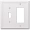 Amerelle Amerelle Chelsea White 2 gang Stamped Steel Decorator/Toggle Wall Plate 1 pk 149TRW - alternate 3